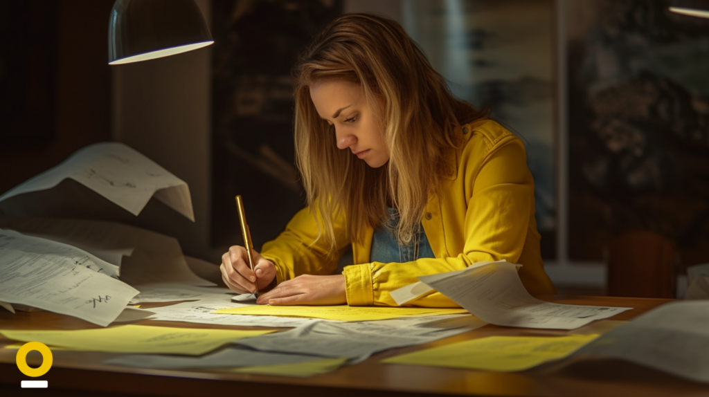 Freelance femme qui écrit